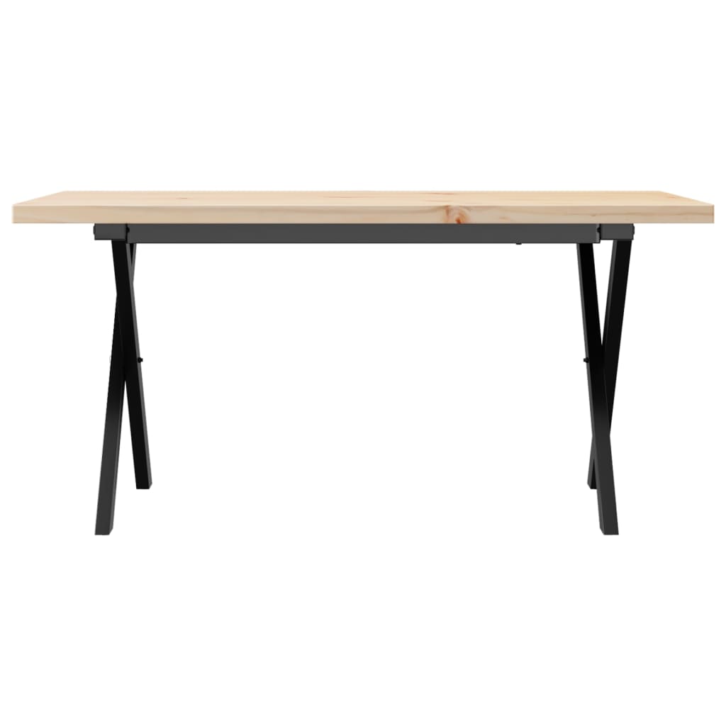Table basse X-frame 90x40x45,5cm pin massif et acier
