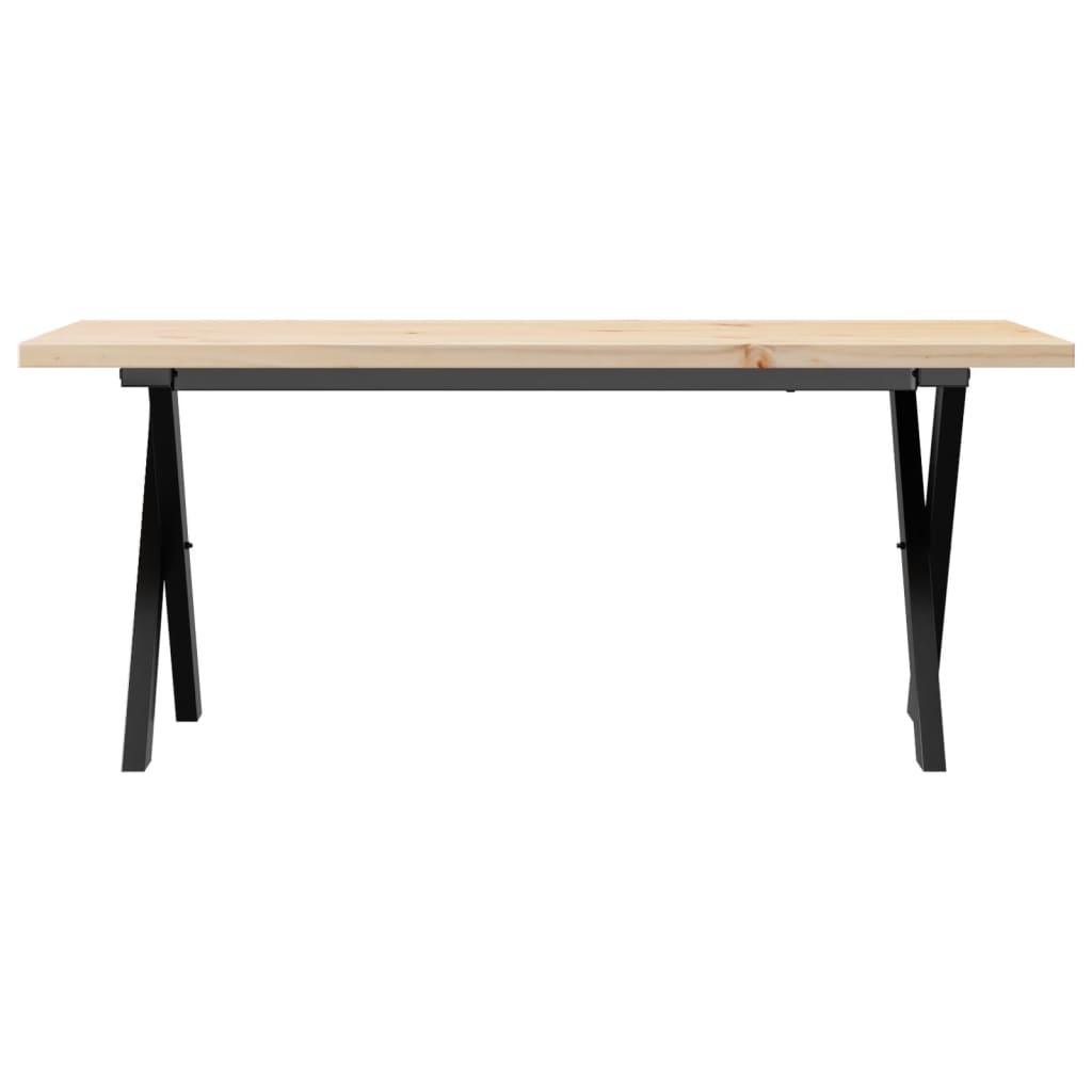 Table basse X-frame 110x40x45,5 cm pin massif acier
