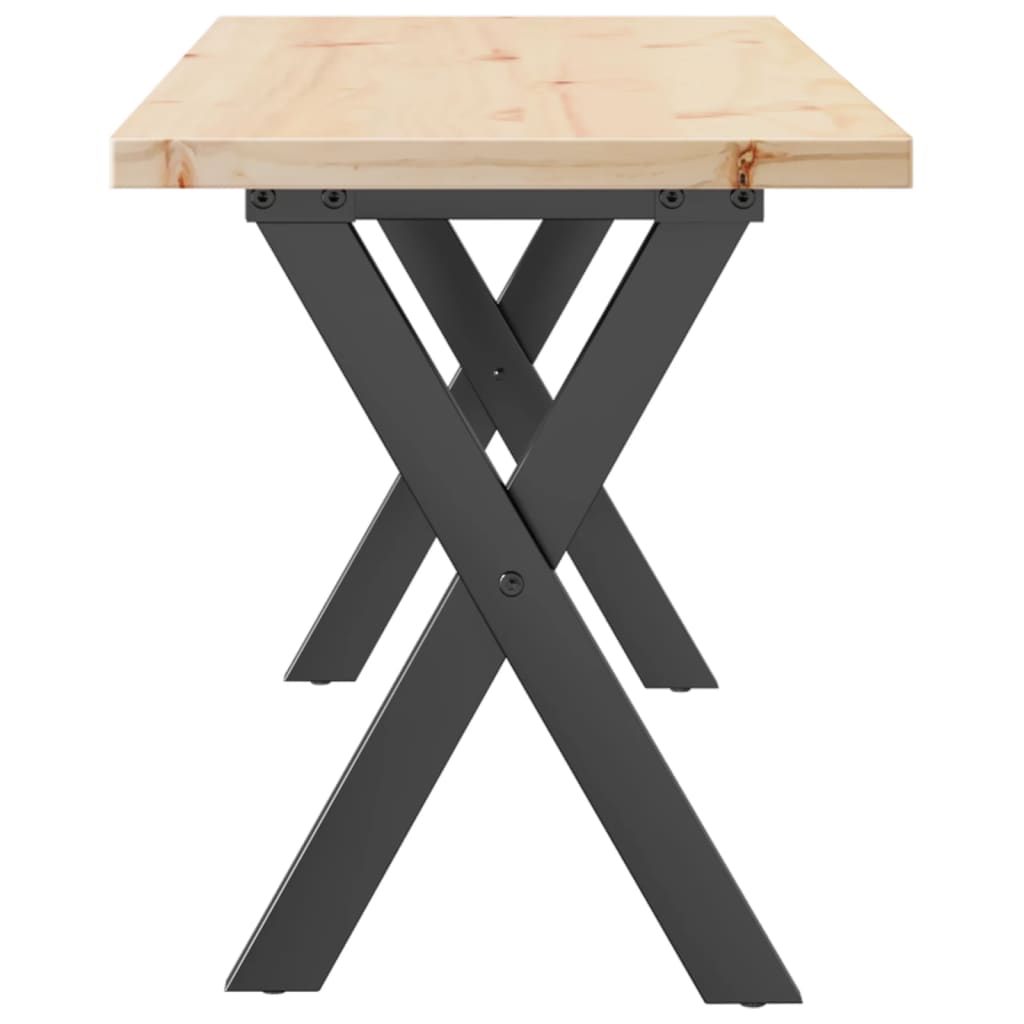 Table basse X-frame 110x40x45,5 cm pin massif acier