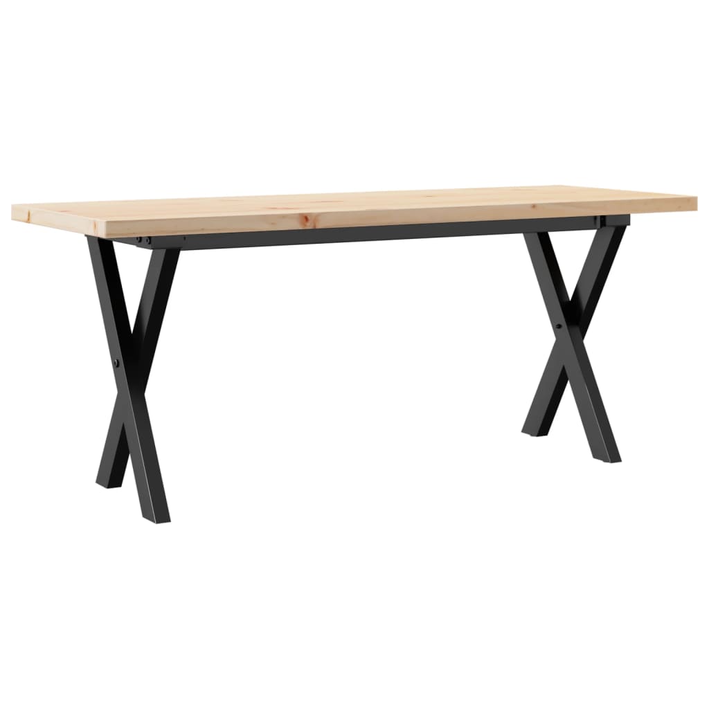 Table basse X-frame 110x40x45,5 cm pin massif acier