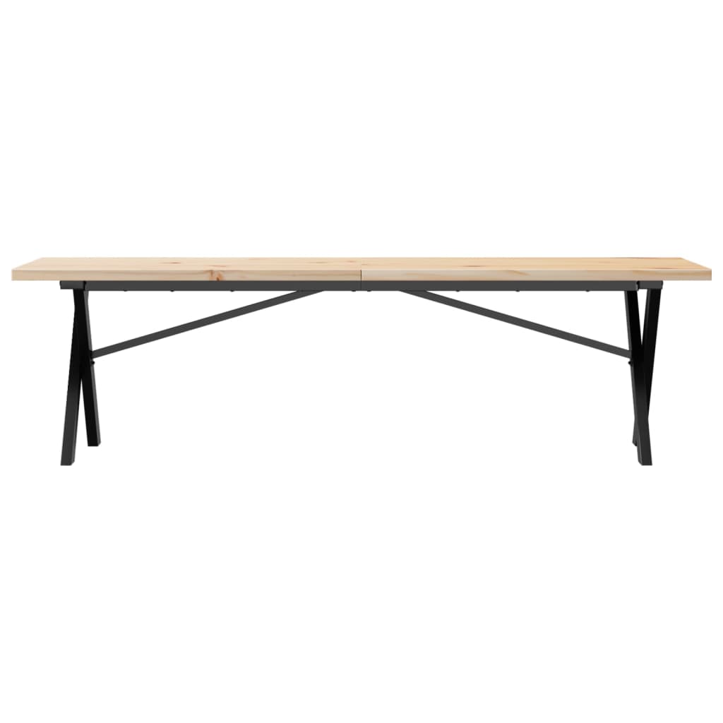 Table basse X-frame 160x40x45,5 cm pin massif acier