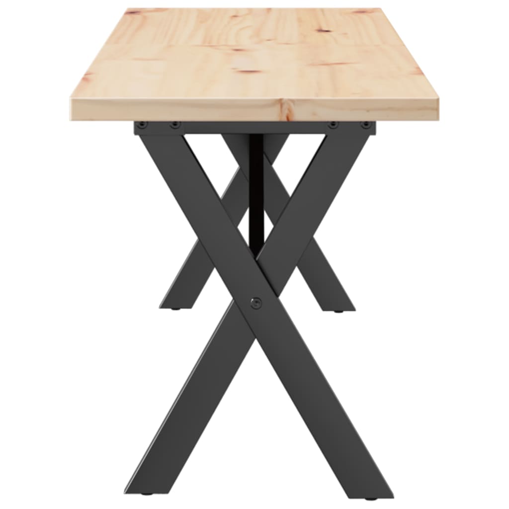 Table basse X-frame 160x40x45,5 cm pin massif acier