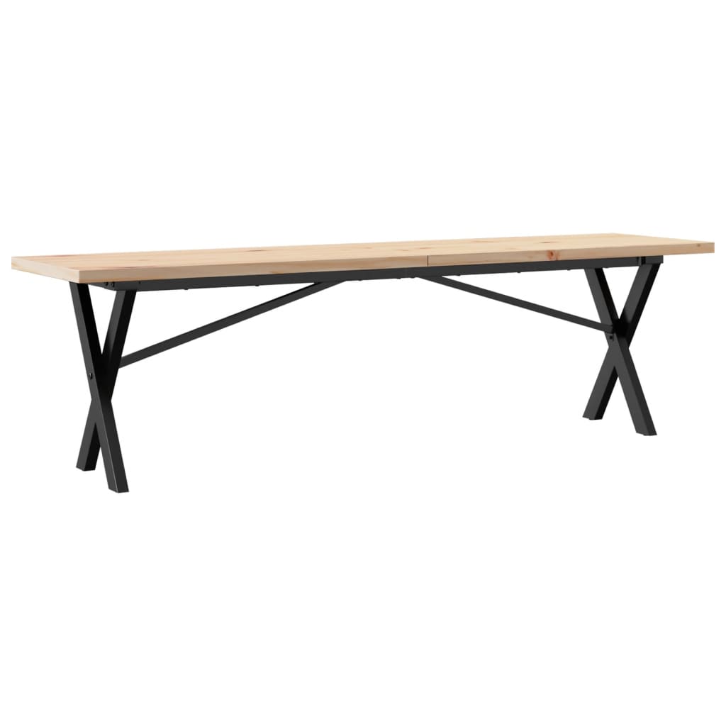 Table basse X-frame 160x40x45,5 cm pin massif acier