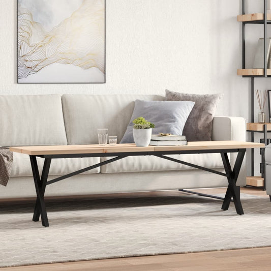 Table basse X-frame 160x40x45,5 cm pin massif acier
