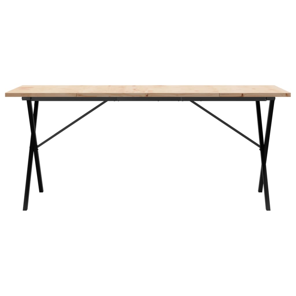 Esstisch X-Gestell 180x90x75,5 cm Massivholz Kiefer & Stahl