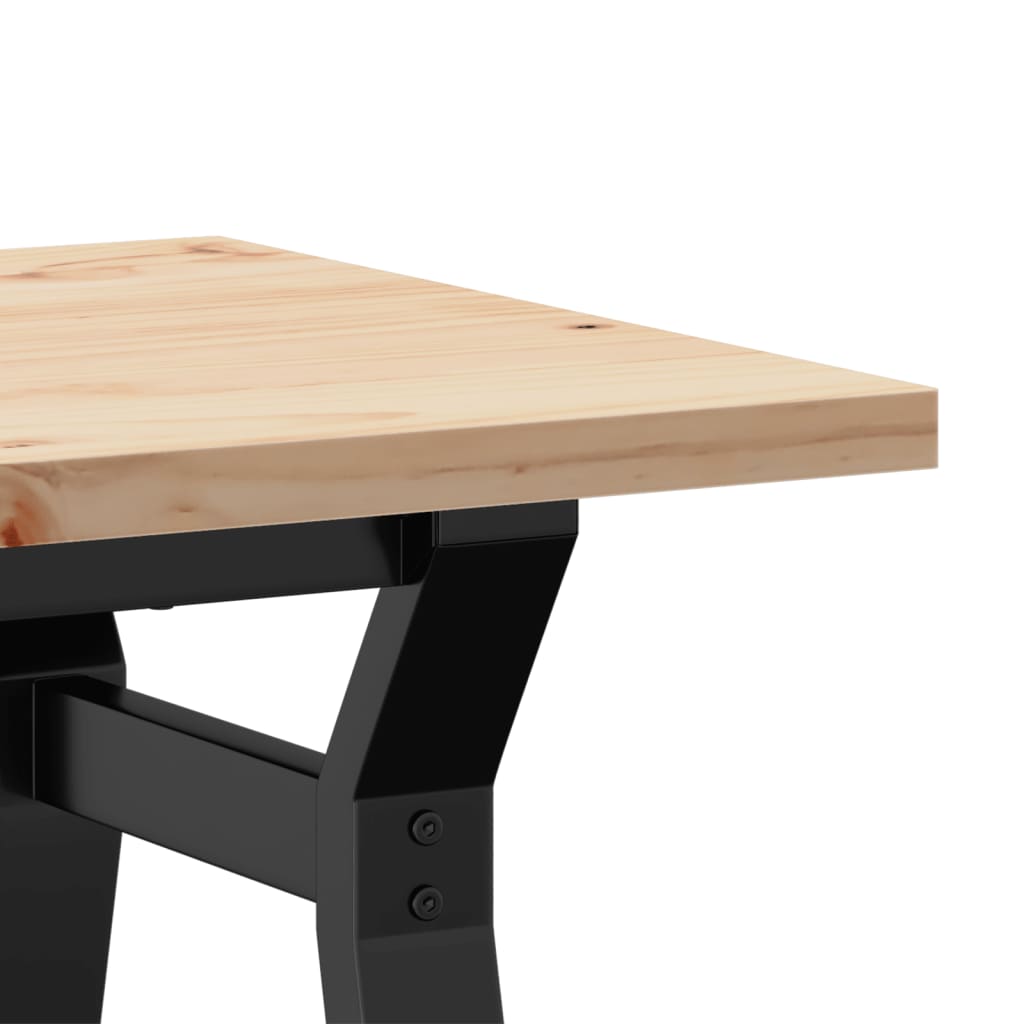 Couchtisch Y-Gestell 80x50x40,5cm Massivholz Kiefer & Stahl
