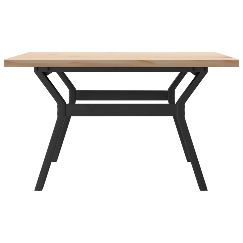 Table basse structure en Y 80x80x45,5cm pin massif et acier