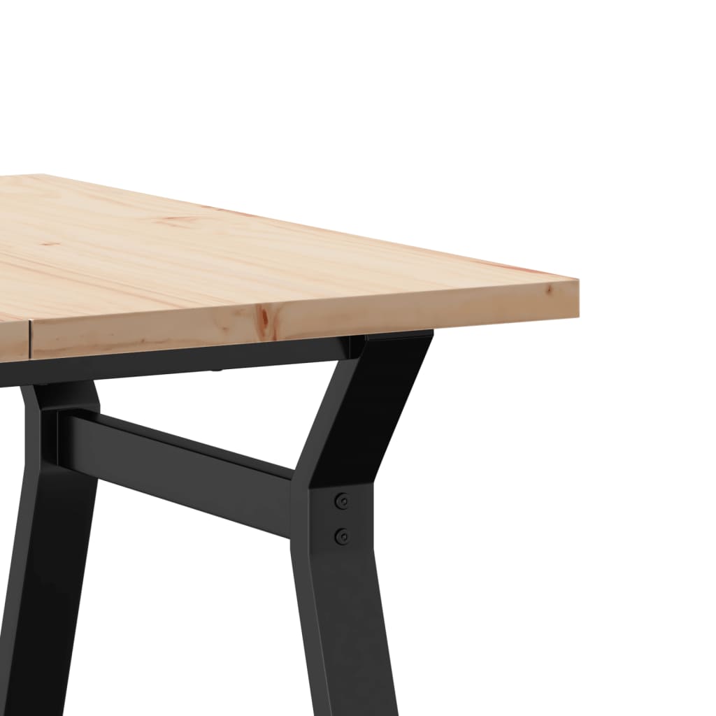 Table basse structure en Y 80x80x45,5cm pin massif et acier