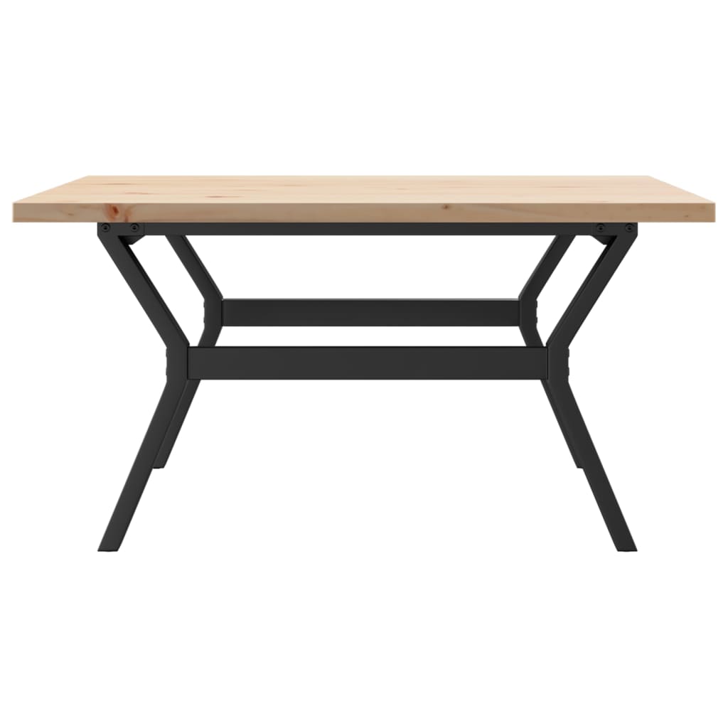 Coffee table Y-frame 90x90x45.5cm solid pine &amp; cast iron