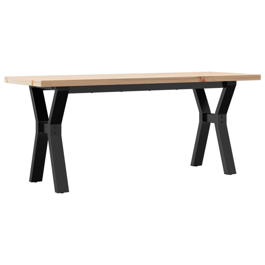 Coffee table Y-frame 110x40x45.5 cm solid pine wood cast iron