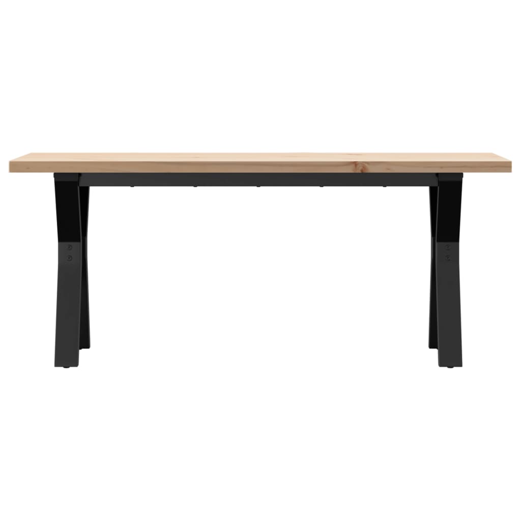 Coffee table Y-frame 110x40x45.5 cm solid pine wood cast iron