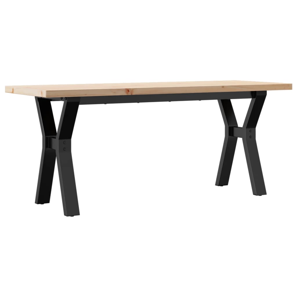 Coffee table Y-frame 110x40x45.5 cm solid pine wood cast iron
