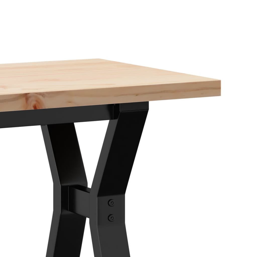 Coffee table Y-frame 110x40x45.5 cm solid pine wood cast iron