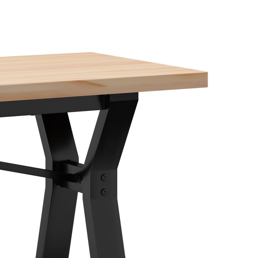 Coffee table Y-frame 160x40x45.5 cm solid pine wood cast iron