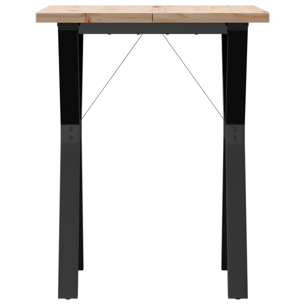Table à manger structure en Y 60x60x75,5cm pin massif et acier