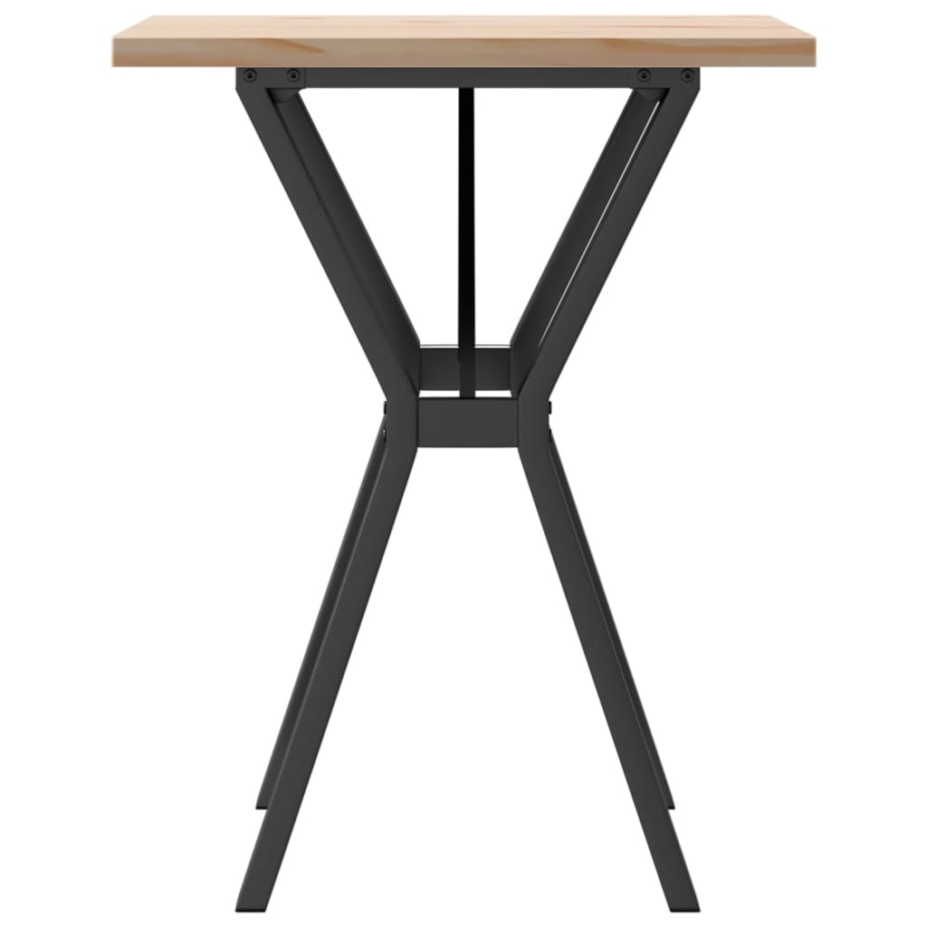 Table à manger structure en Y 60x60x75,5cm pin massif et acier