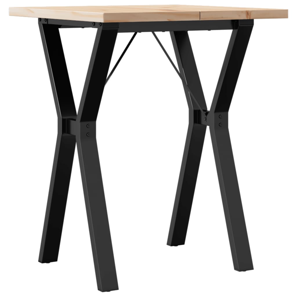 Table à manger structure en Y 60x60x75,5cm pin massif et acier