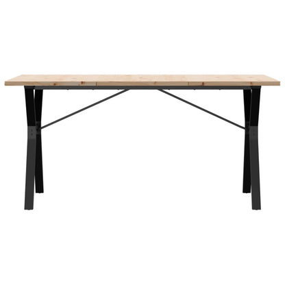 Esstisch Y-Gestell 140x80x75,5 cm Massivholz Kiefer & Stahl
