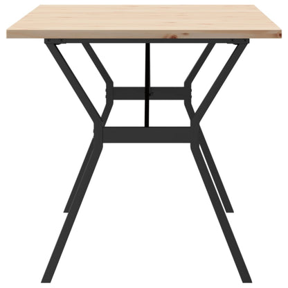 Esstisch Y-Gestell 140x80x75,5 cm Massivholz Kiefer & Stahl