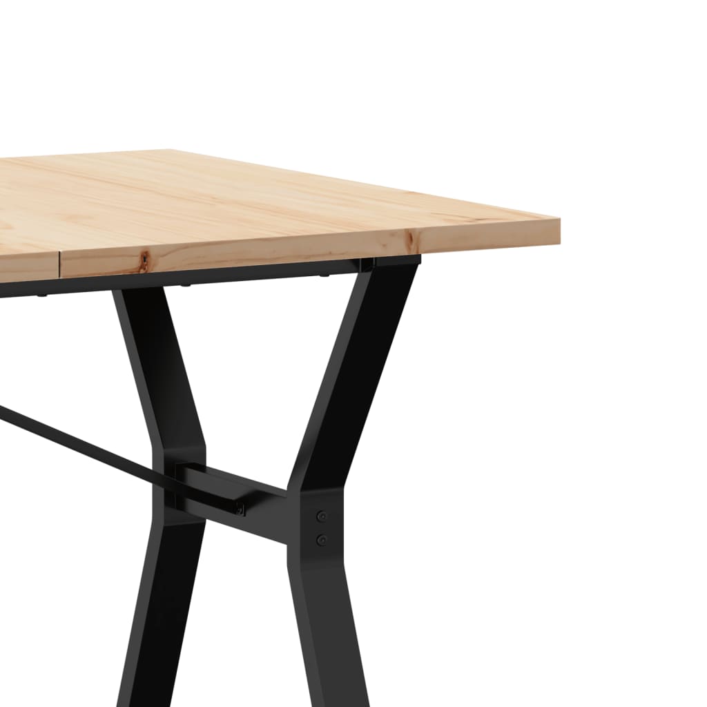 Esstisch Y-Gestell 140x80x75,5 cm Massivholz Kiefer & Stahl