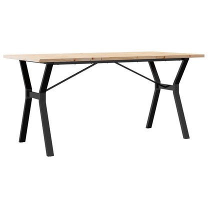 Esstisch Y-Gestell 160x80x75,5 cm Massivholz Kiefer & Stahl