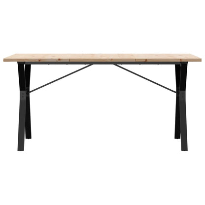 Esstisch Y-Gestell 160x80x75,5 cm Massivholz Kiefer & Stahl
