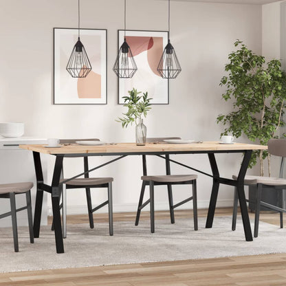 Esstisch Y-Gestell 180x90x75,5 cm Massivholz Kiefer & Stahl
