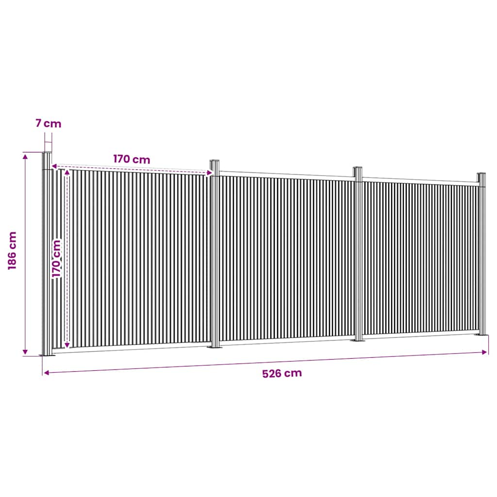 Zaunelement Braun 526x186 cm WPC