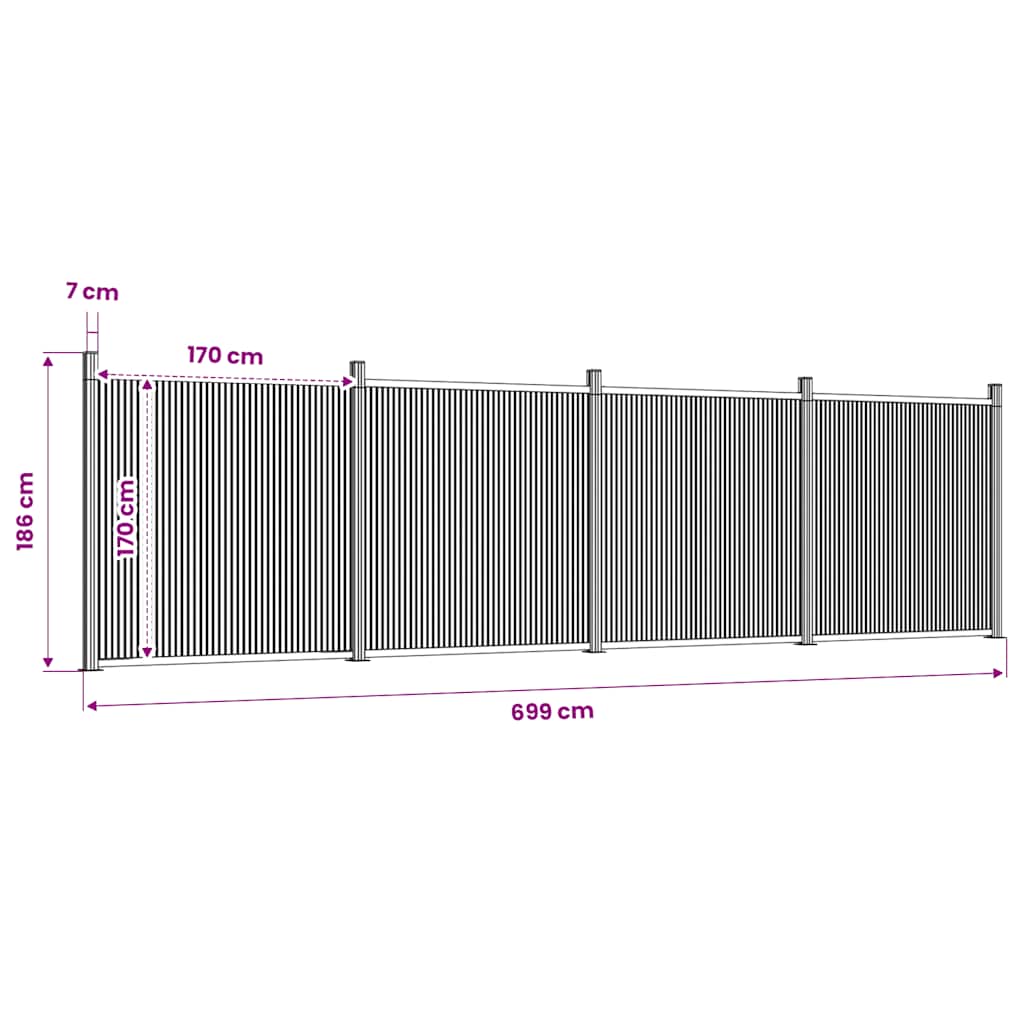 Zaunelement Braun 699x186 cm WPC