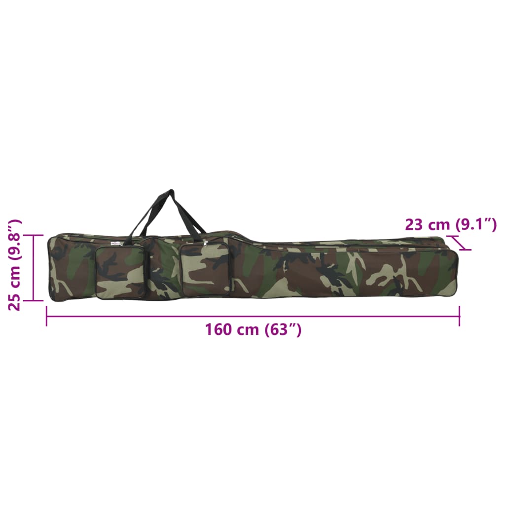 Sac pour canne à pêche camouflage vert 160 cm tissu Oxford