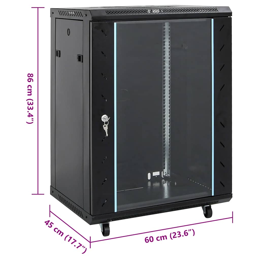 15HE Netzwerkschrank mit Schwenkfüßen 19" IP20 60x45x86 cm