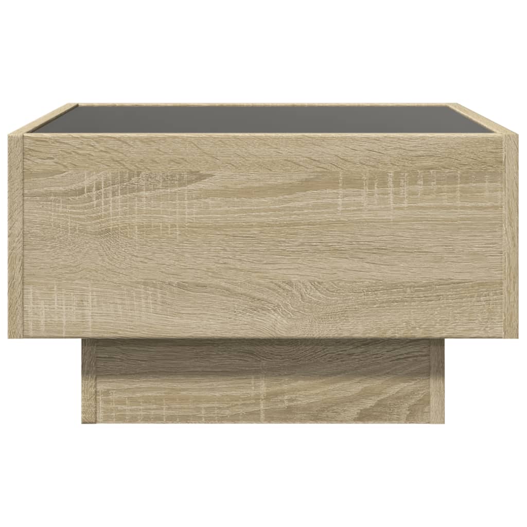 Table basse LED Chêne Sonoma 50x50x30 cm en bois