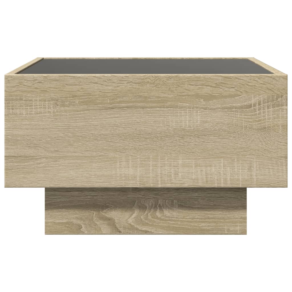 Table basse LED Chêne Sonoma 50x50x30 cm en bois