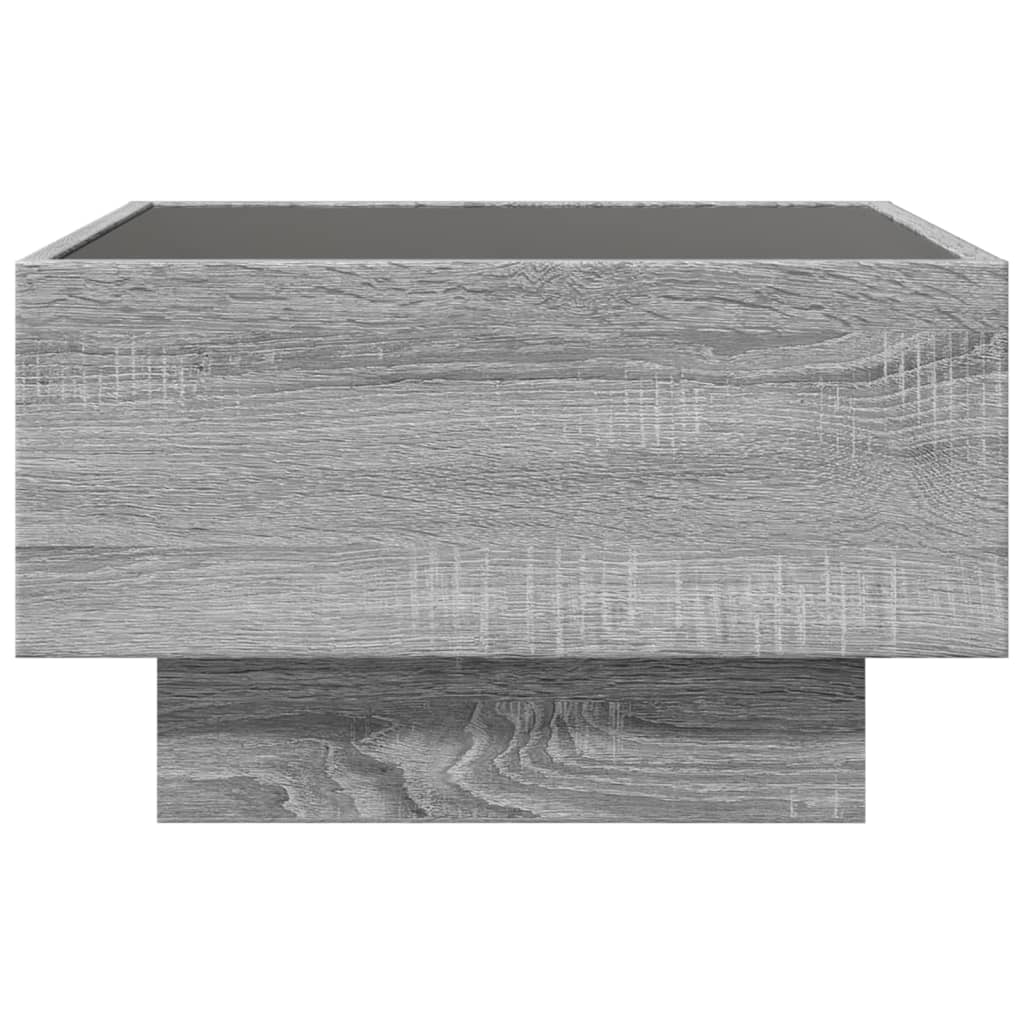 Table basse LED grise Sonoma 50x50x30 cm en bois