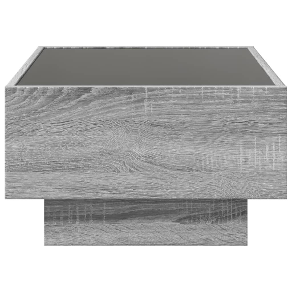 Table basse LED grise Sonoma 70x50x30 cm en bois