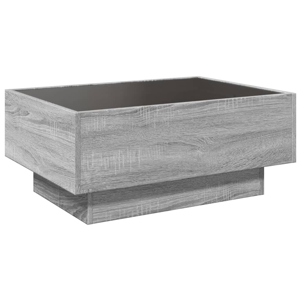 Table basse LED grise Sonoma 70x50x30 cm en bois