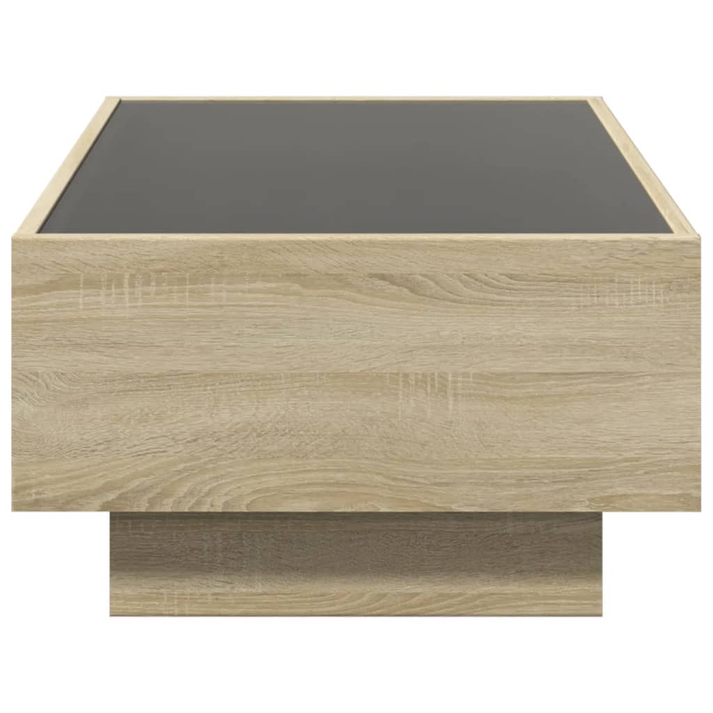 Table basse LED Chêne Sonoma 90x50x30 cm en bois