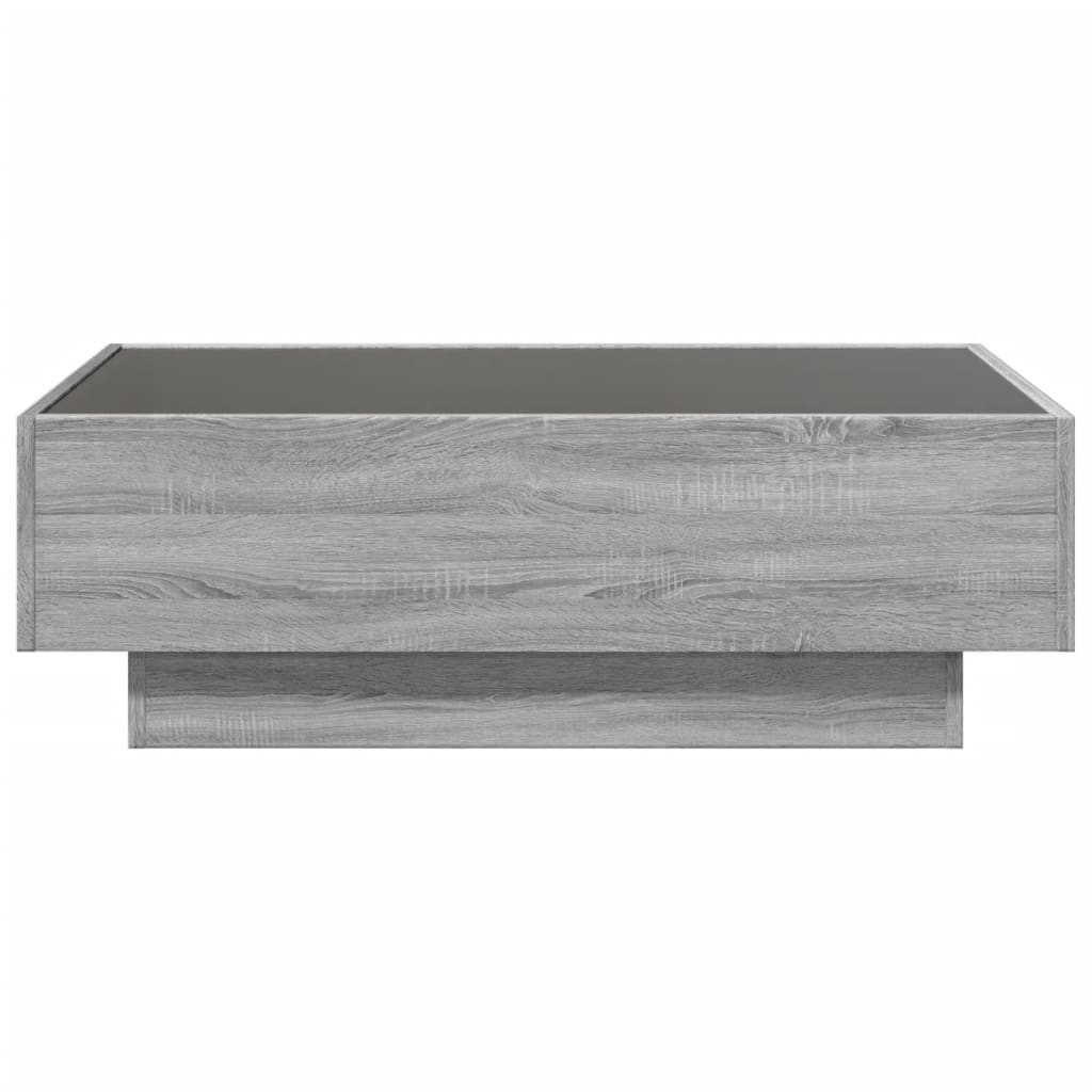 Table basse LED grise Sonoma 90x50x30 cm en bois