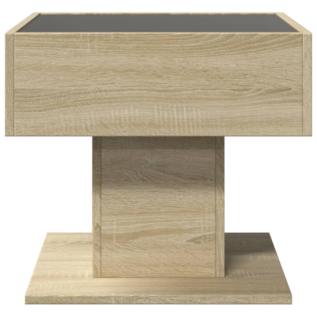 Table basse LED Chêne Sonoma 50x50x45 cm en bois