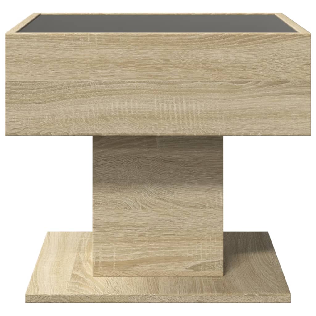 Table basse LED Chêne Sonoma 50x50x45 cm en bois