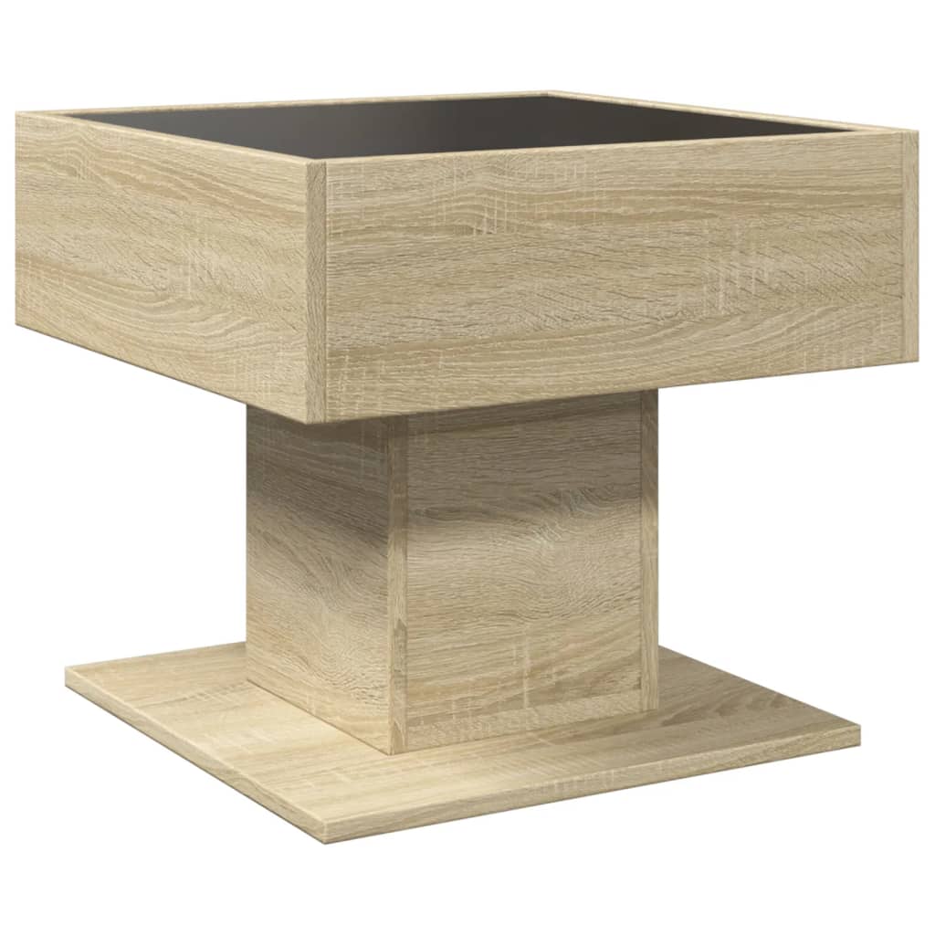 Table basse LED Chêne Sonoma 50x50x45 cm en bois