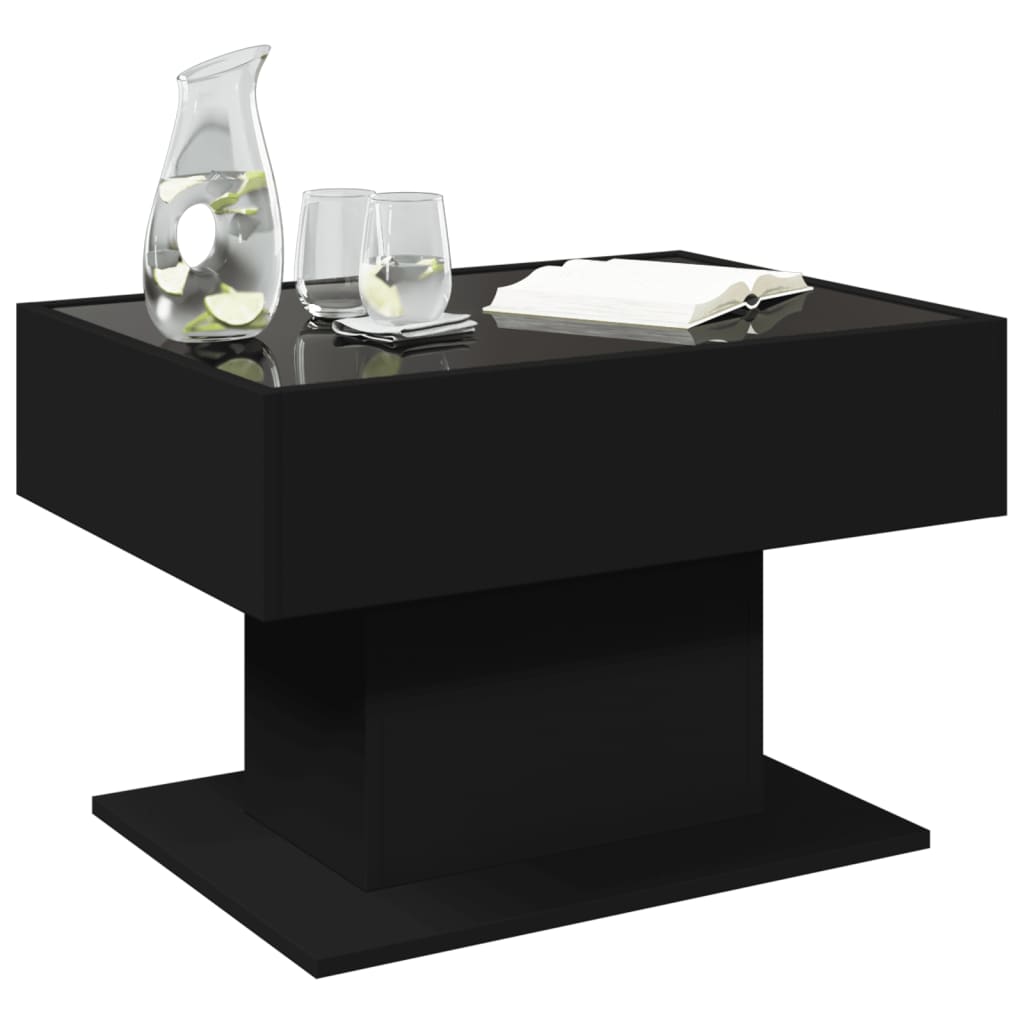 LED-Couchtisch Schwarz 70x50x45 cm Holzwerkstoff