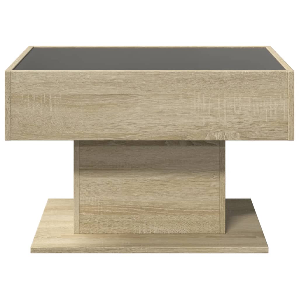 Table basse LED Chêne Sonoma 70x50x45 cm en bois