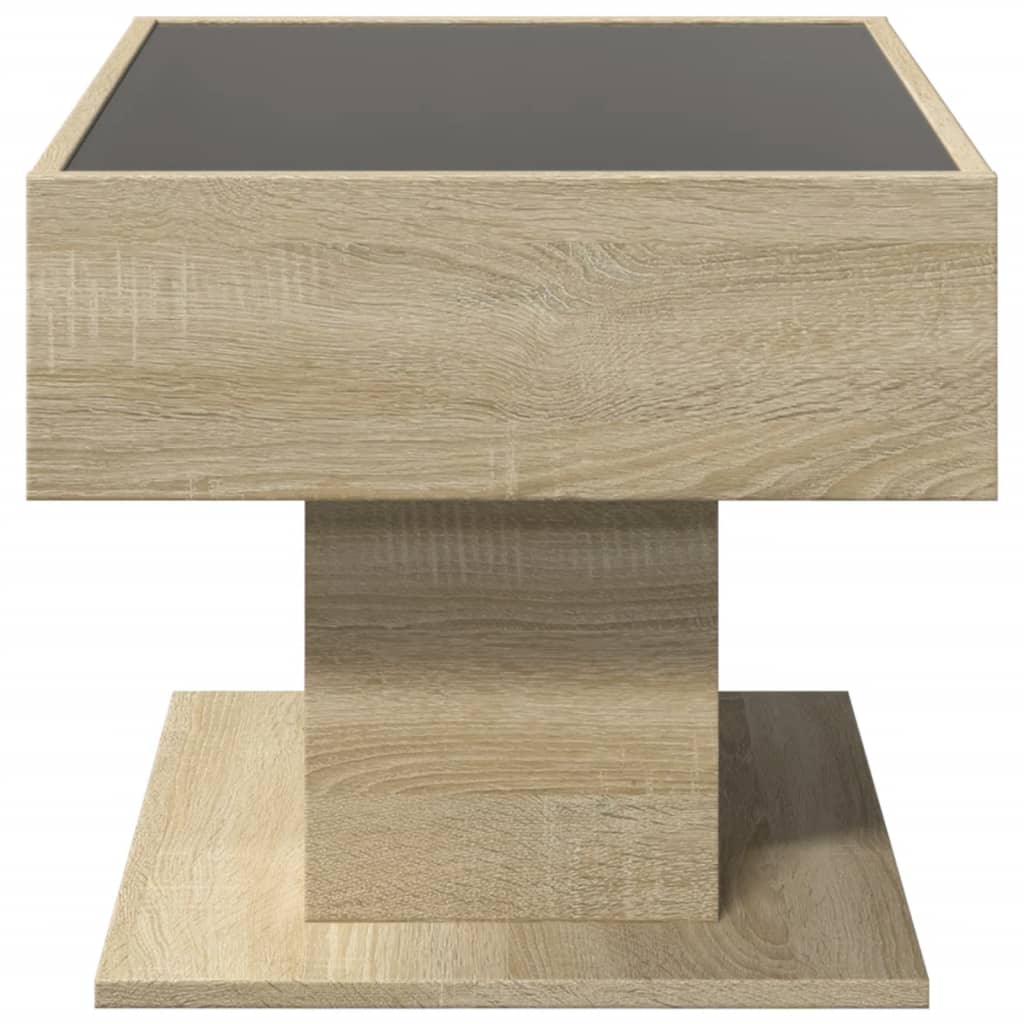 Table basse LED Chêne Sonoma 70x50x45 cm en bois