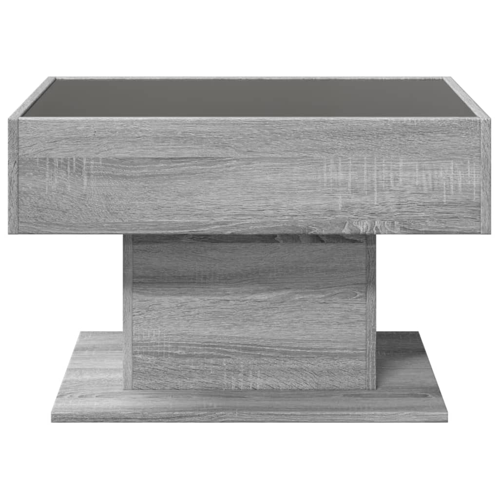 Table basse LED gris Sonoma 70x50x45 cm matière bois