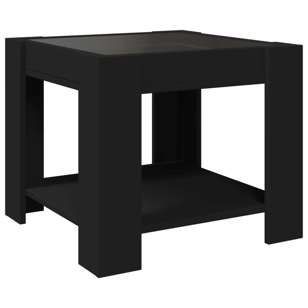 LED-Couchtisch Schwarz 53x53x45 cm Holzwerkstoff