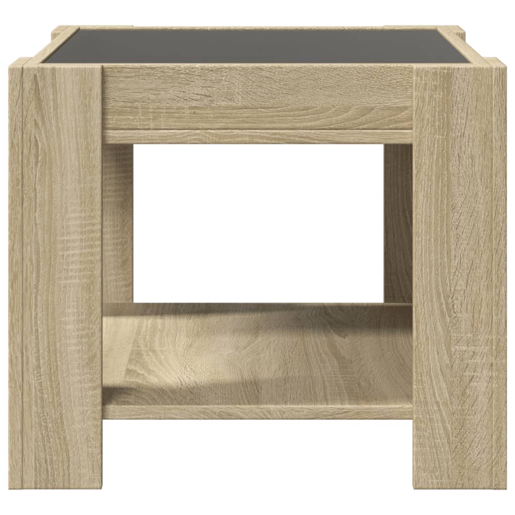 Table basse LED chêne Sonoma 53x53x45 cm en bois