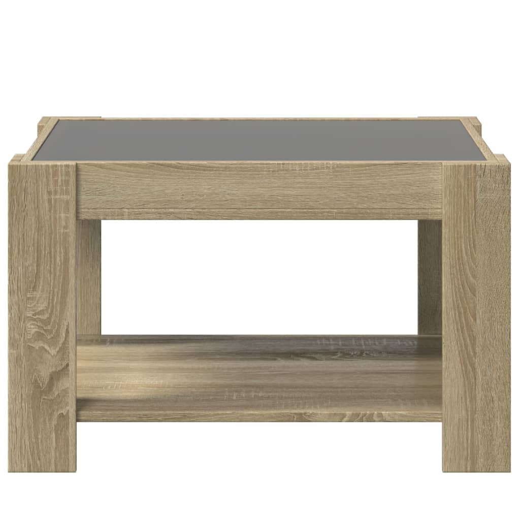 Table basse LED Chêne Sonoma 73x53x45 cm en bois