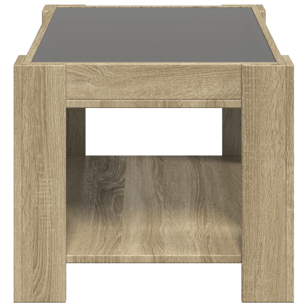 Table basse LED Chêne Sonoma 73x53x45 cm en bois