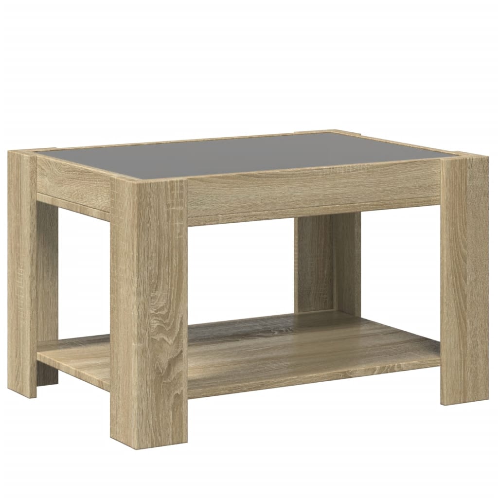 Table basse LED Chêne Sonoma 73x53x45 cm en bois